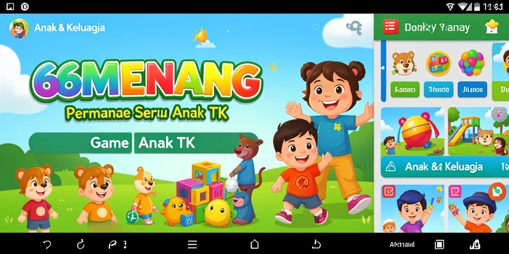 Tampilan antarmuka yang ramah anak pada 66MENANG.