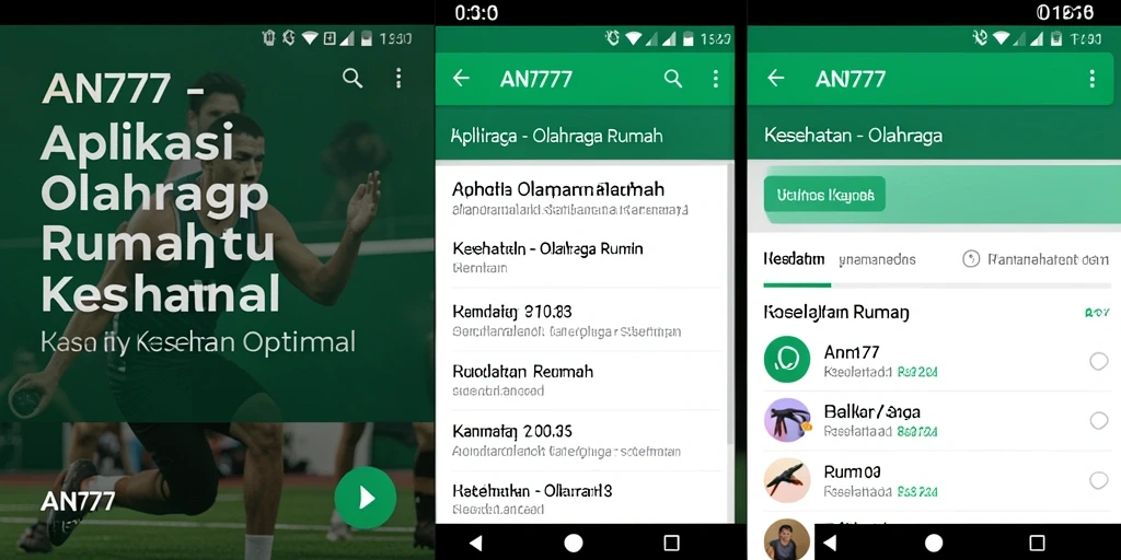 Tampilan antarmuka aplikasi AN777 untuk olahraga di rumah.