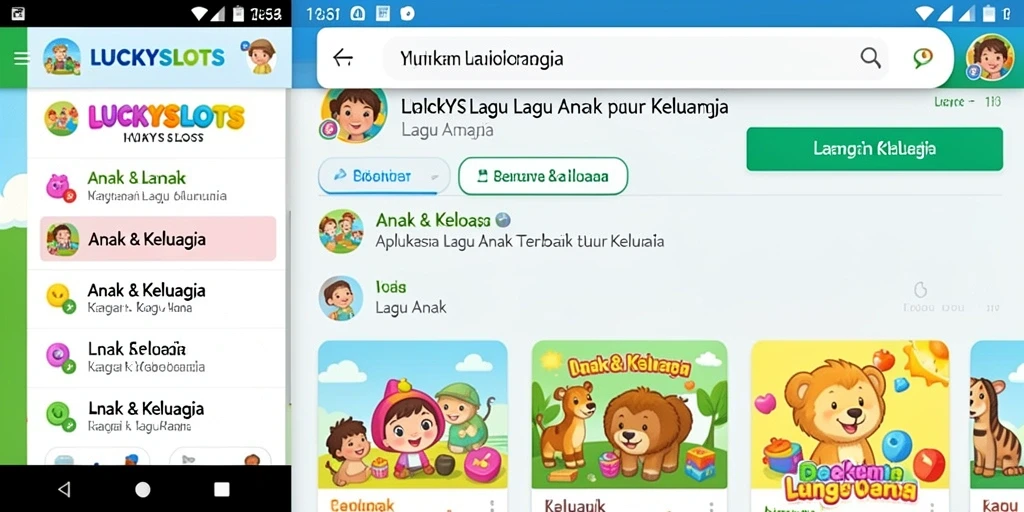 Tampilan antarmuka user-friendly aplikasi Lagu Anak.
