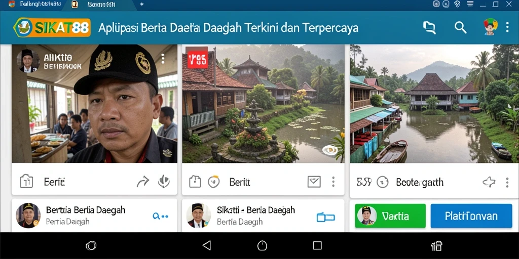 Antarmuka SIKAT88 dengan berita daerah terkini.
